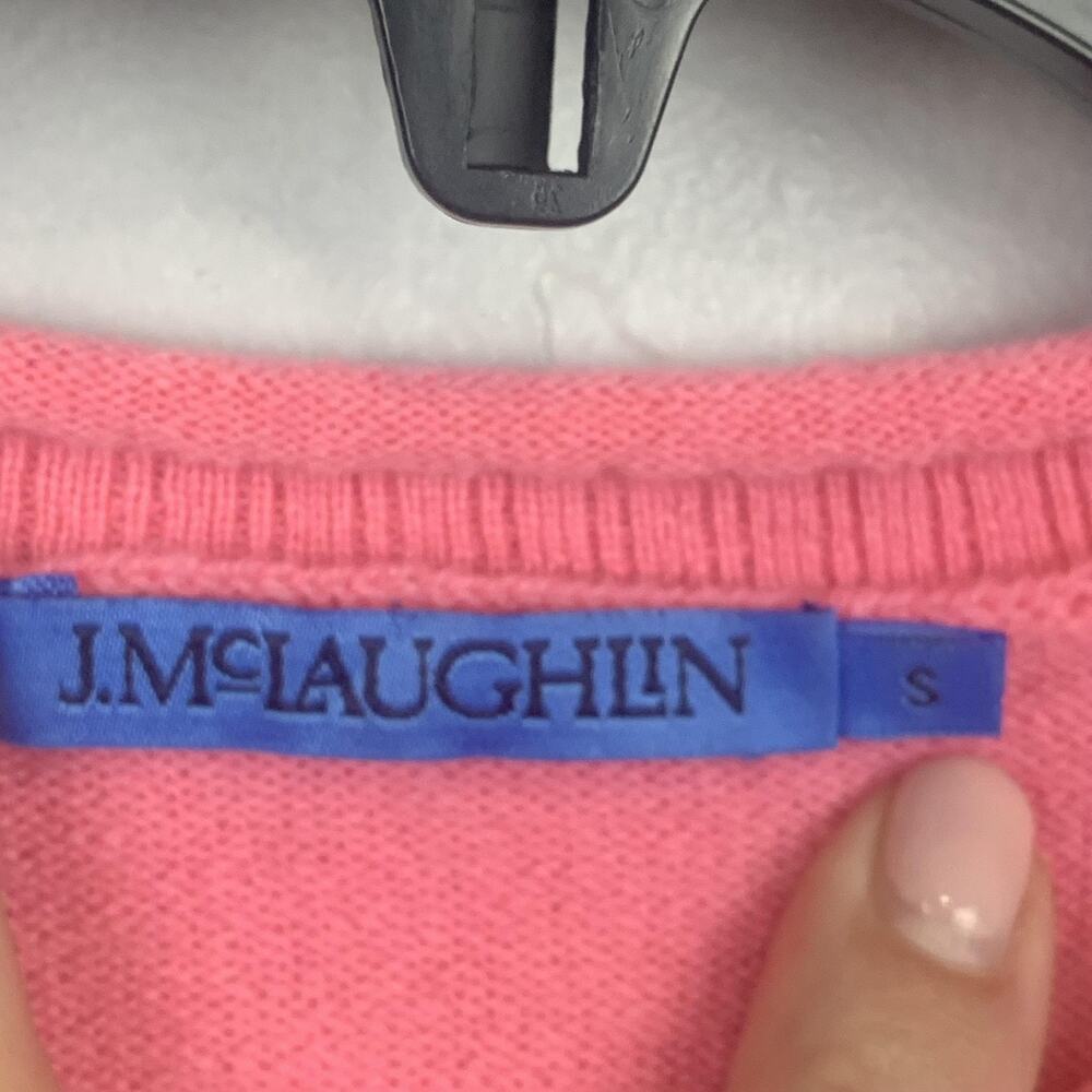 J. McLaughlin Sweater Womens Small Pink 100% Cashmere Crewneck Pullover Knit - Picture 3 of 6